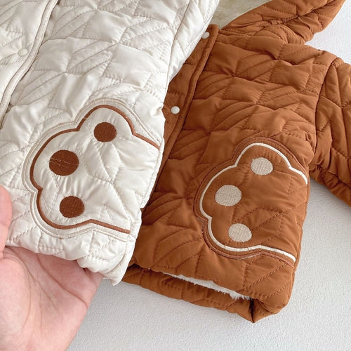 Winter Infant Baby Teddy Paws Pattern Long Sleeves Coat