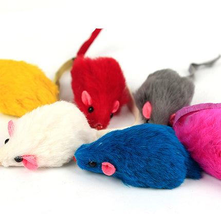 10 Pieces of Plush Mouse Cat Toys (Random Colors)