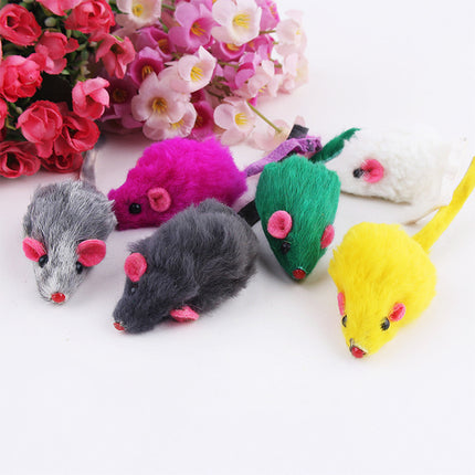 10 Pieces of Plush Mouse Cat Toys (Random Colors)