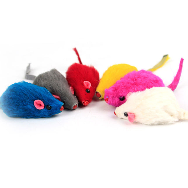 10 Pieces of Plush Mouse Cat Toys (Random Colors)